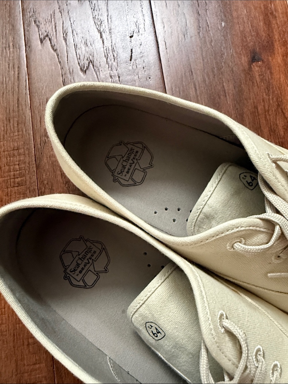 SeaVees Men's Canvas Low-Top Sneakers in Cream - Picture 2 of 5